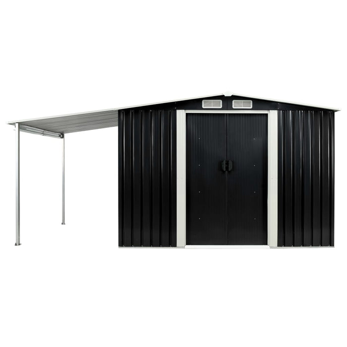 Capanno con Porte Scorrevoli Antracite 386x205x178cm Acciaio cod mxl 55678
