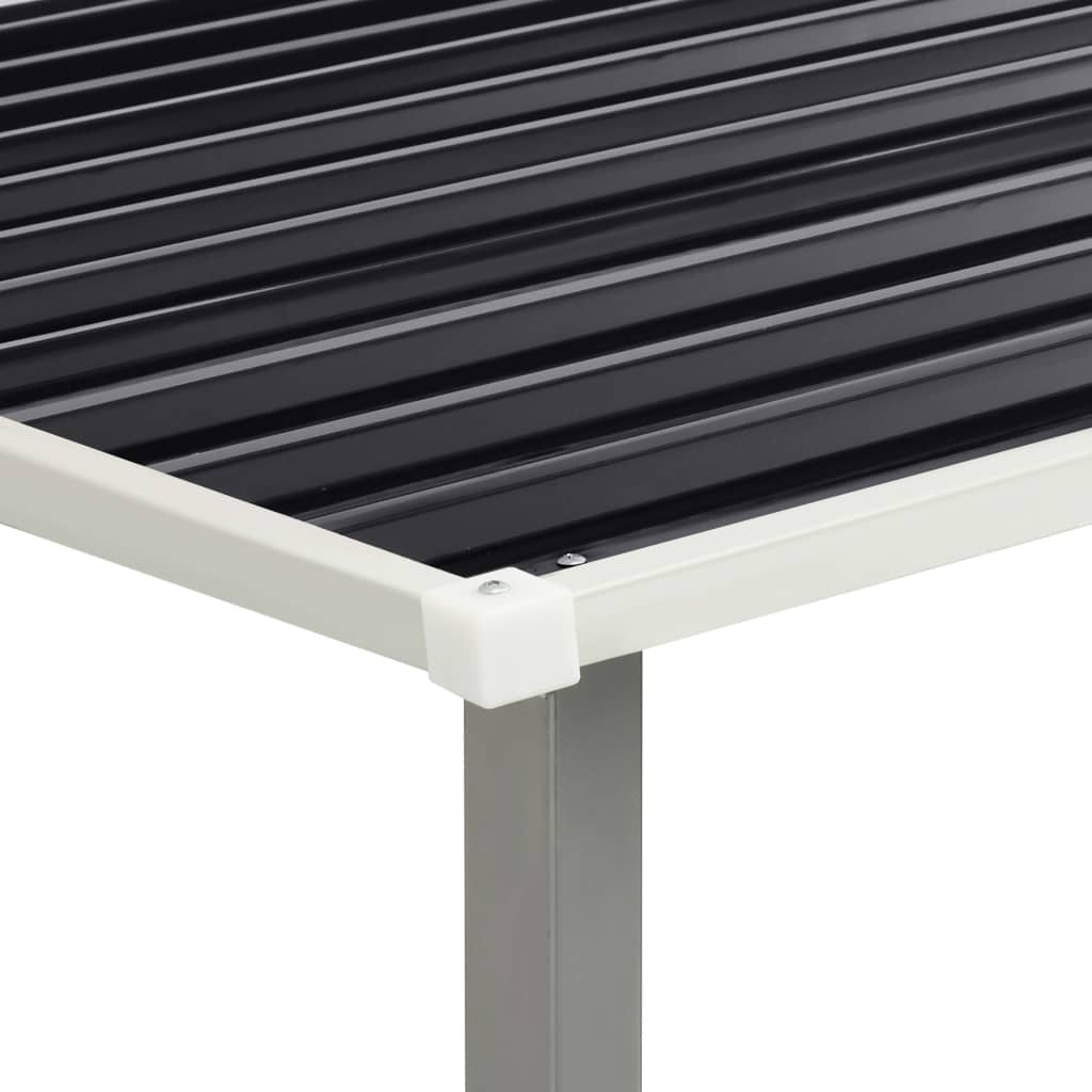 Capanno con Porte Scorrevoli Antracite 386x205x178cm Acciaio cod mxl 55678