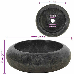 Lavandino 40x12 cm in Marmo Nero 142766