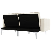 Divano Letto Crema in Tessuto 247216