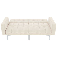 Divano Letto Crema in Tessuto 247216