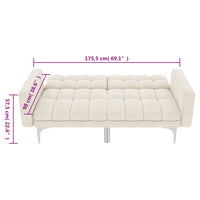 Divano Letto Crema in Tessuto 247216