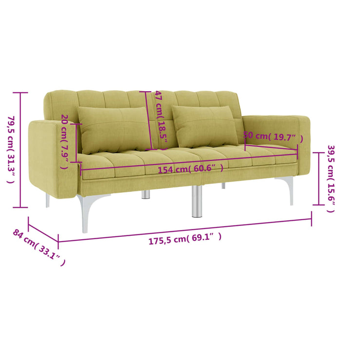 Divano Letto Verde in Tessuto cod mxl 9317