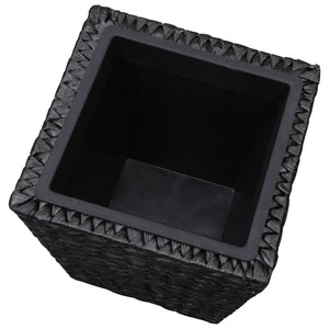 Letti Rialzati 3 pz in Giacinto Intrecciato Nero 45573