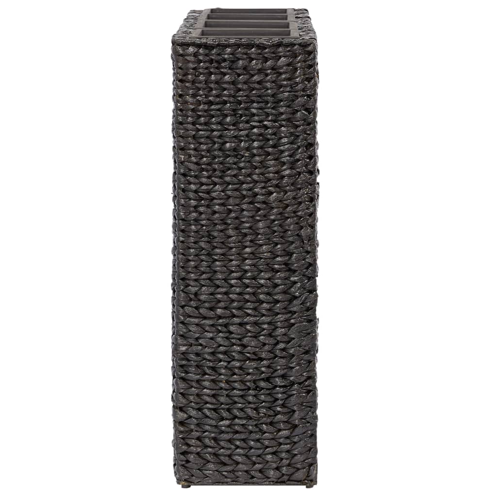 Fioriere da Giardino con 4 Vasi in Giacinto Intrecciato Nere 45576