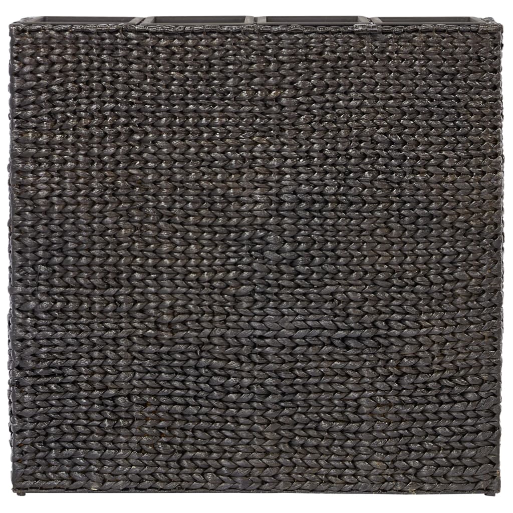 Fioriere da Giardino con 4 Vasi in Giacinto Intrecciato Nere 45576