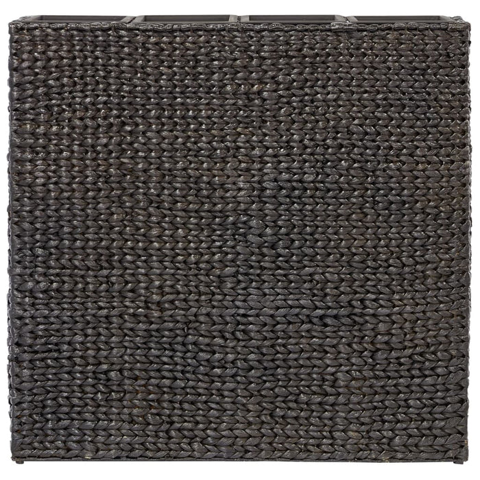 Fioriere da Giardino con 4 Vasi in Giacinto Intrecciato Nere 45576