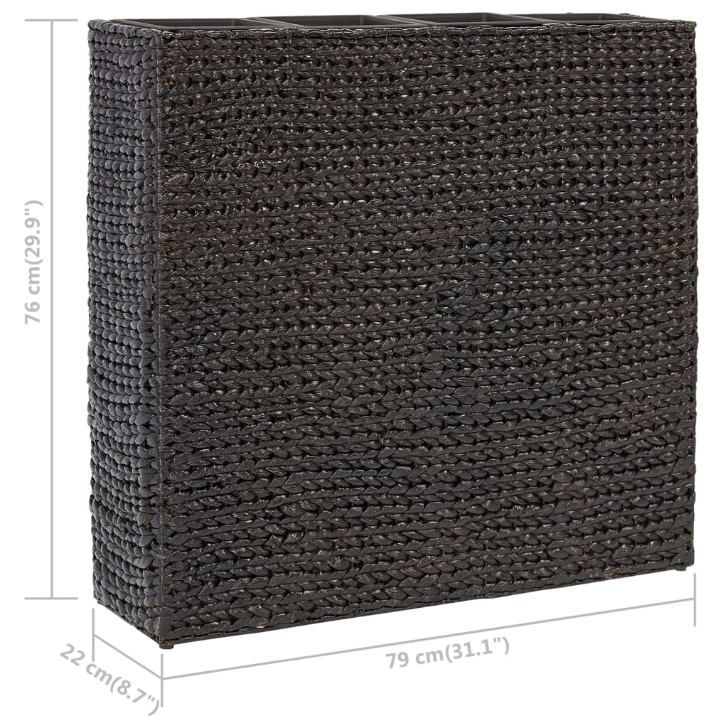 Fioriere da Giardino con 4 Vasi in Giacinto Intrecciato Nere 45576