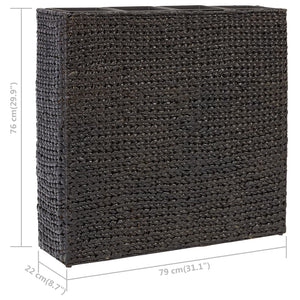 Fioriere da Giardino con 4 Vasi in Giacinto Intrecciato Nere 45576