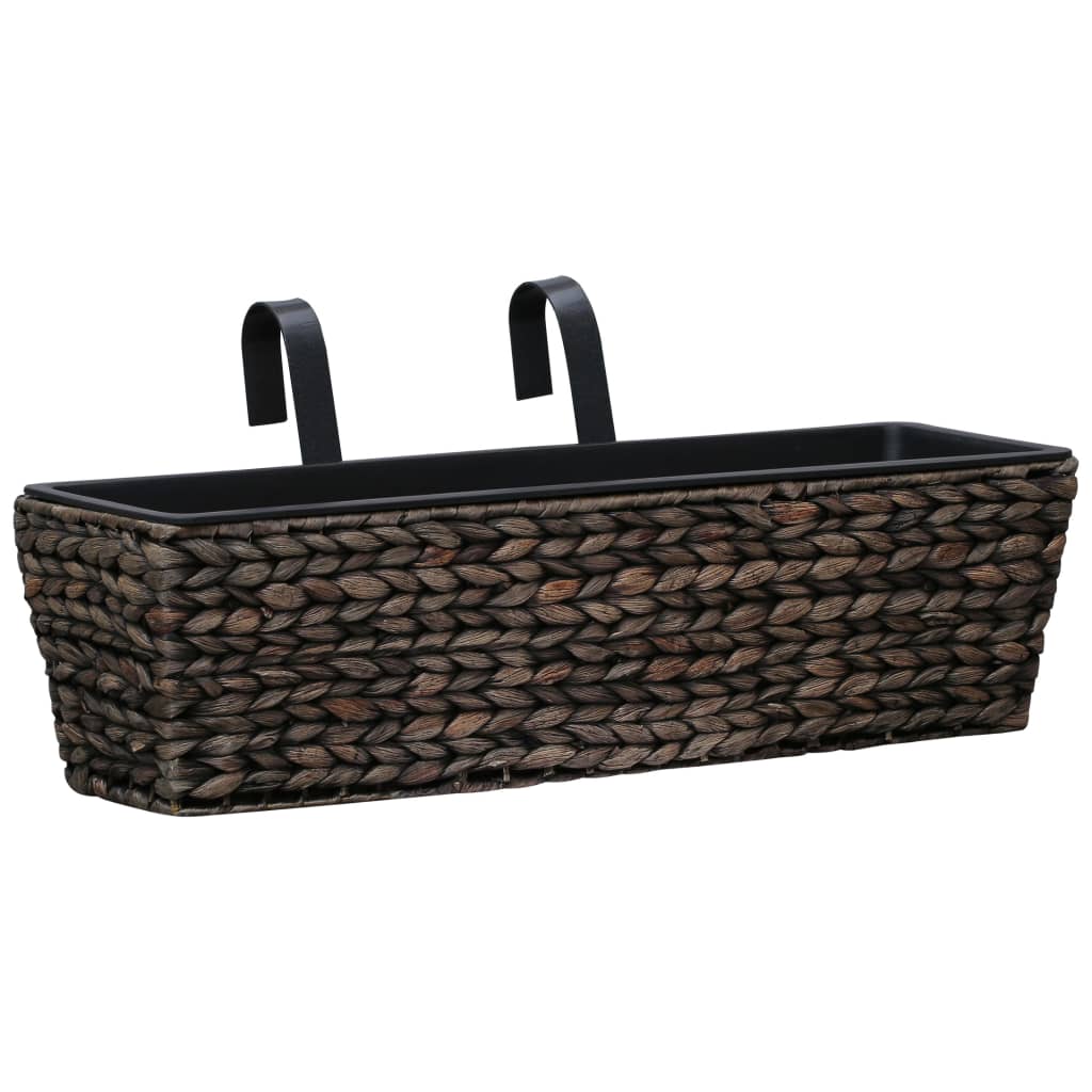 Set di 2 fioriere in giacinto d'acqua 60 cm marrone 02_0000882