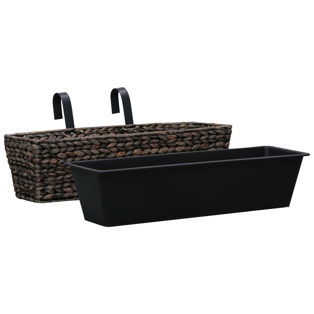 Set di 2 fioriere in giacinto d'acqua 60 cm marrone 02_0000882