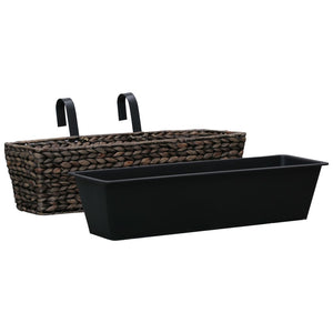 Set di 2 fioriere in giacinto d'acqua 60 cm marrone 02_0000882