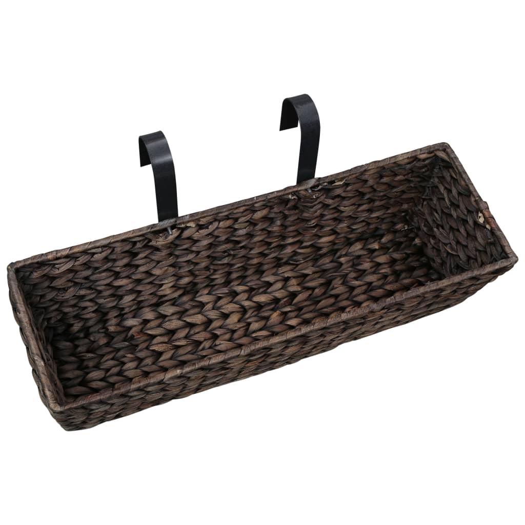 Set di 2 fioriere in giacinto d'acqua 60 cm marrone 02_0000882