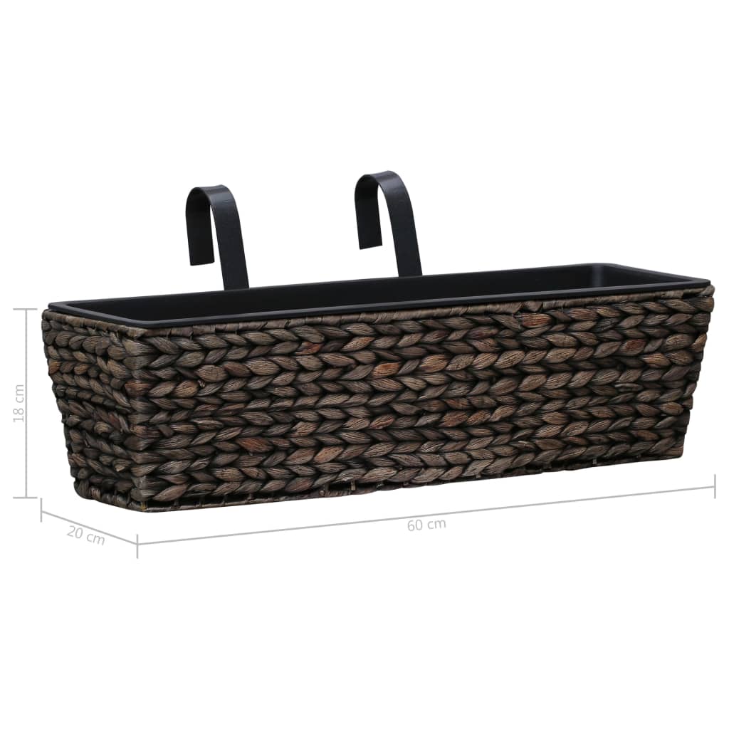 Set di 2 fioriere in giacinto d'acqua 60 cm marrone 02_0000882