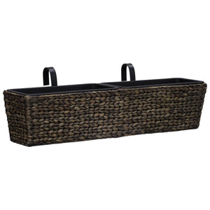 Set di 2 fioriere in giacinto d'acqua 39 cm marrone scuro 02_0000883