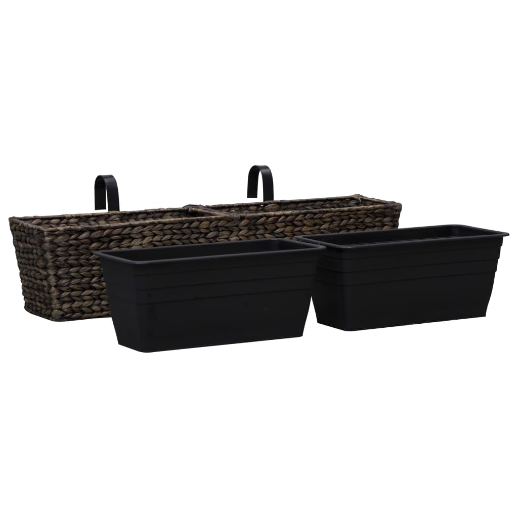 Set di 2 fioriere in giacinto d'acqua 39 cm marrone scuro 02_0000883