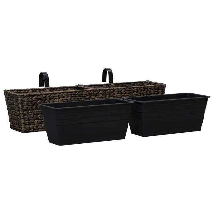 Set di 2 fioriere in giacinto d'acqua 39 cm marrone scuro 02_0000883