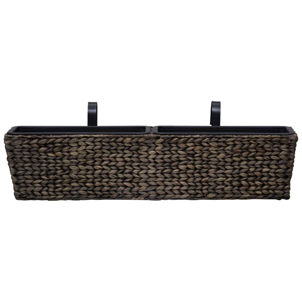 Set di 2 fioriere in giacinto d'acqua 39 cm marrone scuro 02_0000883