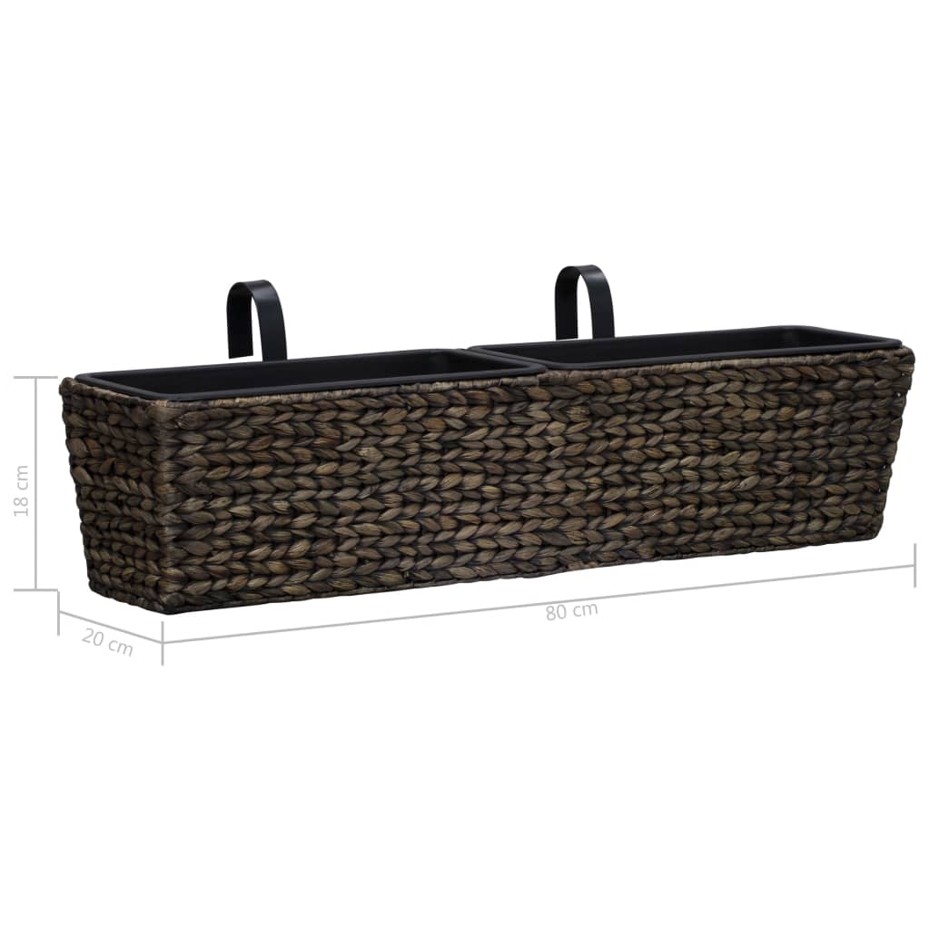 Set di 2 fioriere in giacinto d'acqua 39 cm marrone scuro 02_0000883