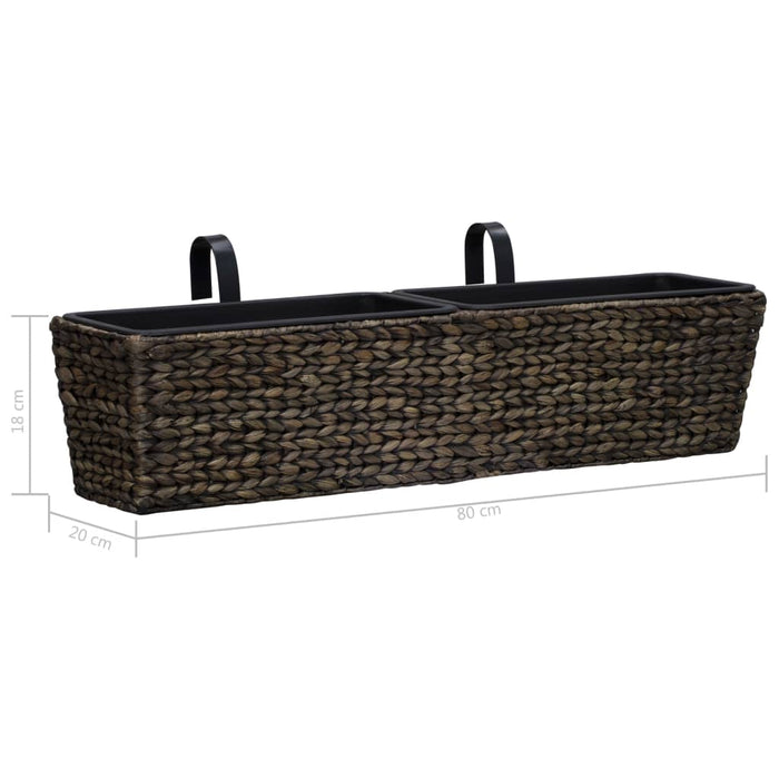 Set di 2 fioriere in giacinto d'acqua 39 cm marrone scuro 02_0000883