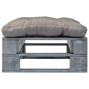 Ottomana da Giardino in Pallet con Cuscino Grigio Legno Grigio 275282