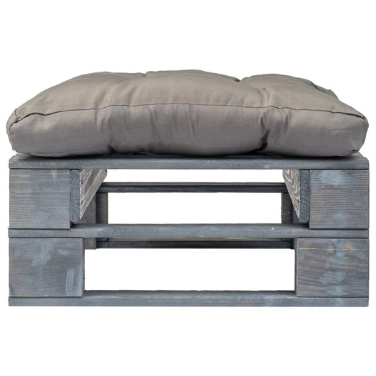 Ottomana da Giardino in Pallet con Cuscino Grigio Legno Grigio 275282