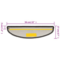 Tappetini per scale 15 pz 56x17x3 cm Grigio scuro Semicircolari 133877