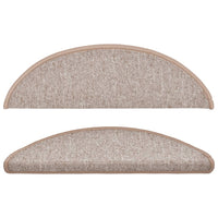 Tappetini per scale 15 pz 56x17x3 cm Marrone chiaro Semicircolari 133878