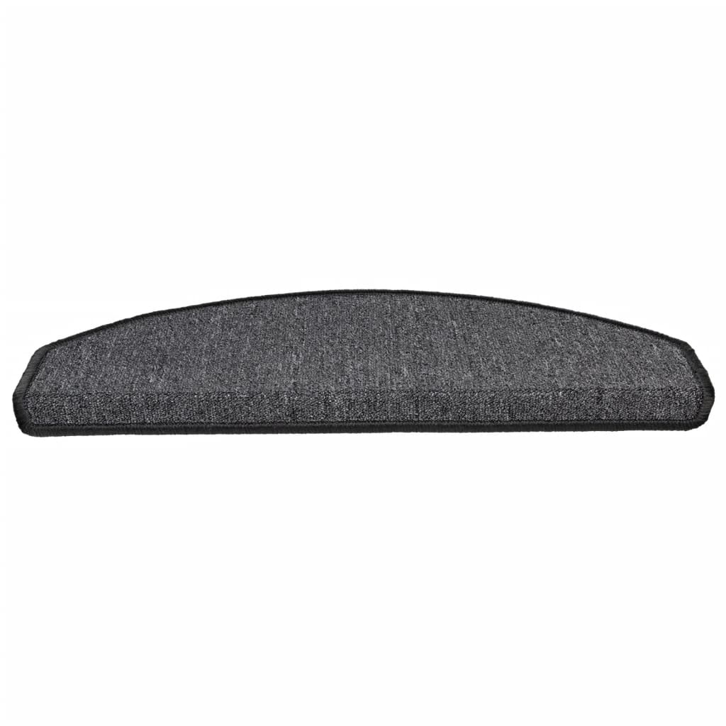 Tappetini per scale 15 pz 65x24x4 cm Antracite Semicircolari Grandi 133884