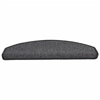 Tappetini per scale 15 pz 65x24x4 cm Antracite Semicircolari Grandi 133884