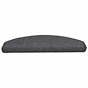 Tappetini per scale 15 pz 65x24x4 cm Antracite Semicircolari Grandi 133884