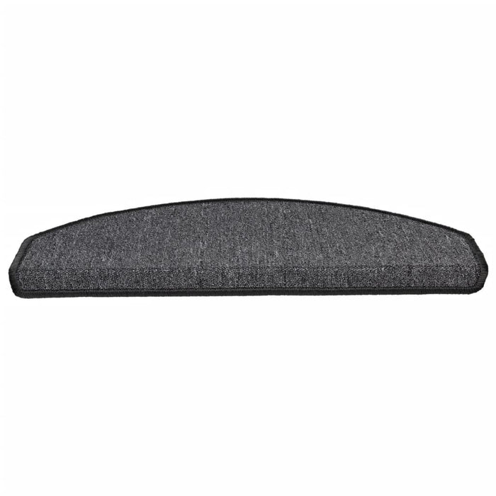 Tappetini per scale 15 pz 65x24x4 cm Antracite Semicircolari Grandi 133884