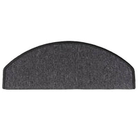 Tappetini per scale 15 pz 65x24x4 cm Antracite Semicircolari Grandi 133884