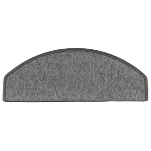 Tappetini per scale 15 pz 65x24x4 cm Grigio scuro Semicircolari Grandi 133885