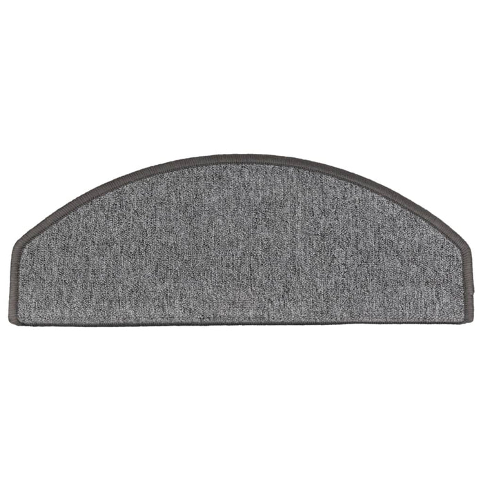 Tappetini per scale 15 pz 65x24x4 cm Grigio scuro Semicircolari Grandi 133885