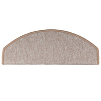 Tappetini per scale 15 pz 65x24x4 cm Marrone chiaro Semicircolari Grandi 133886