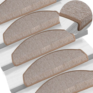 Tappetini per Scale 15 pz Marrone Chiaro 65x24x4 cmcod mxl 79973