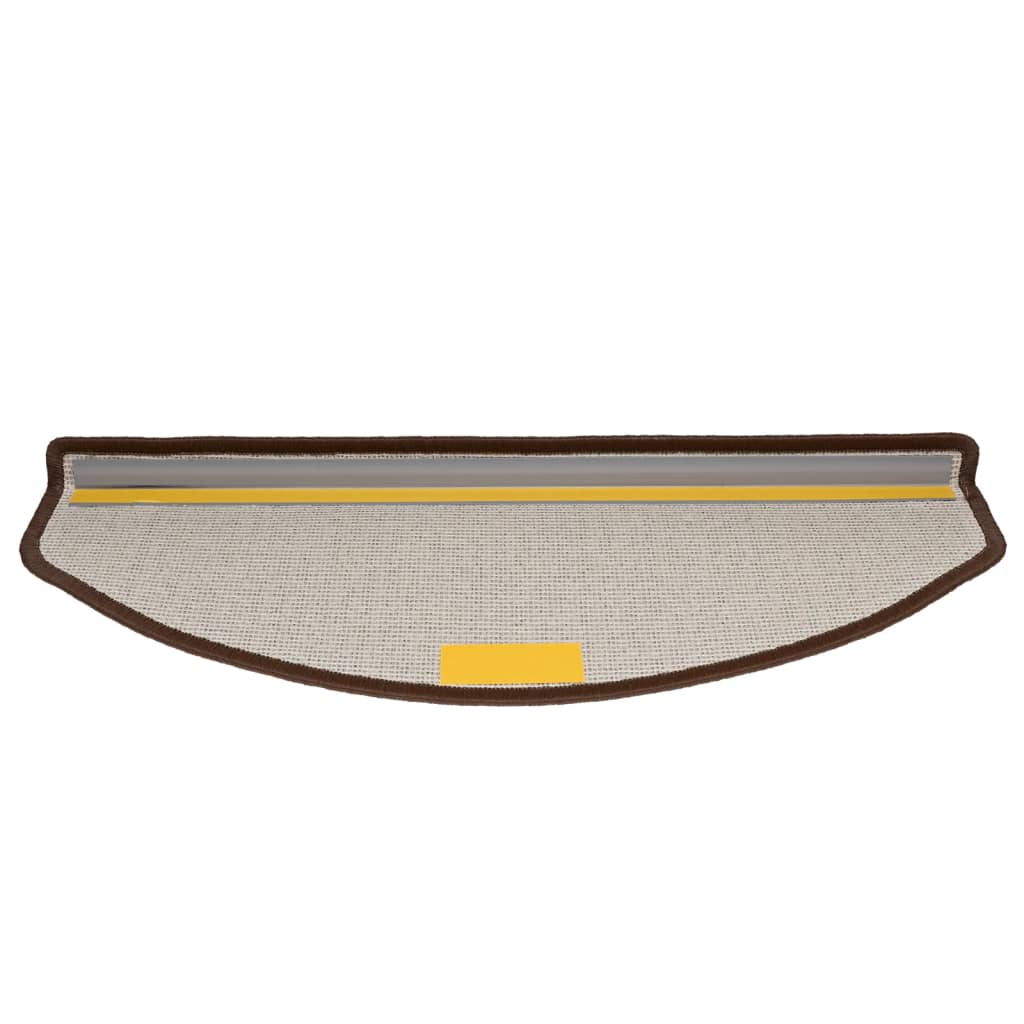 Tappetini per scale 15 pz 65x24x4 cm Marrone caffè Semicircolari Grandi 133888