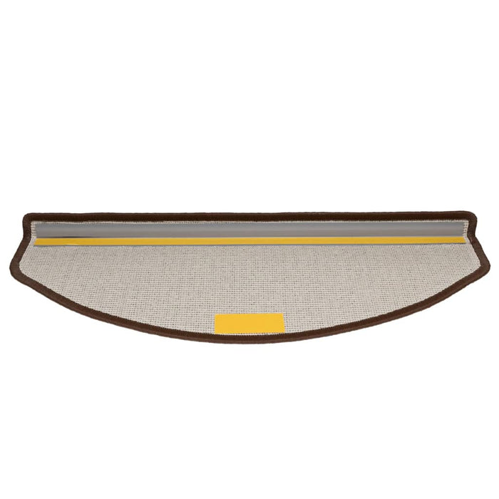 Tappetini per scale 15 pz 65x24x4 cm Marrone caffè Semicircolari Grandi 133888
