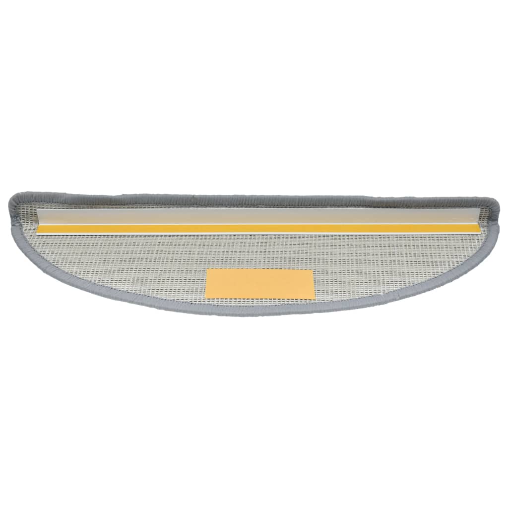 Tappetini per scale 15 pz 56x17x3 cm Grigio Semicircolari 133892