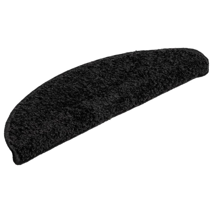 Tappetini per scale 15 pz 56x17x3 cm Nero Semicircolari 133893