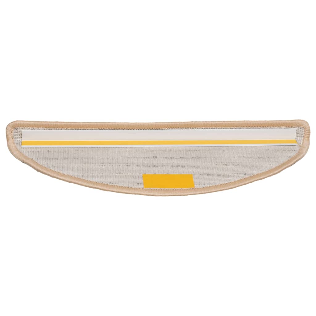 Tappetini per scale 15 pz 56x17x3 cm Crema Semicircolari 133896