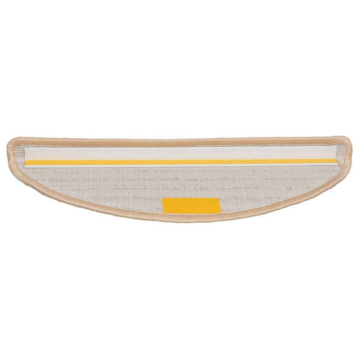 Tappetini per scale 15 pz 56x17x3 cm Crema Semicircolari 133896