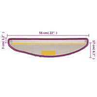 Tappetini per scale 15 pz 56x17x3 cm Viola Semicircolari 133897