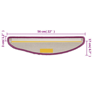 Tappetini per scale 15 pz 56x17x3 cm Viola Semicircolari 133897