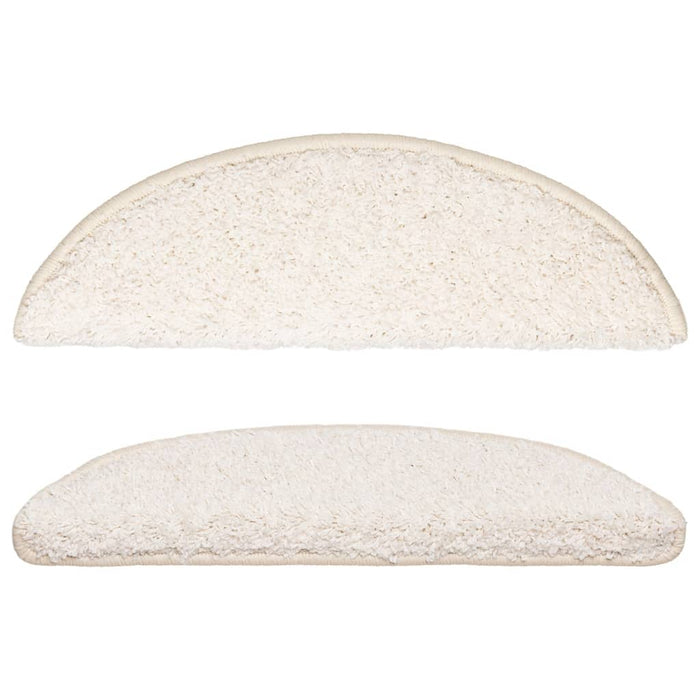 Tappetini per scale 15 pz 56x17x3 cm Bianco Semicircolari 133898