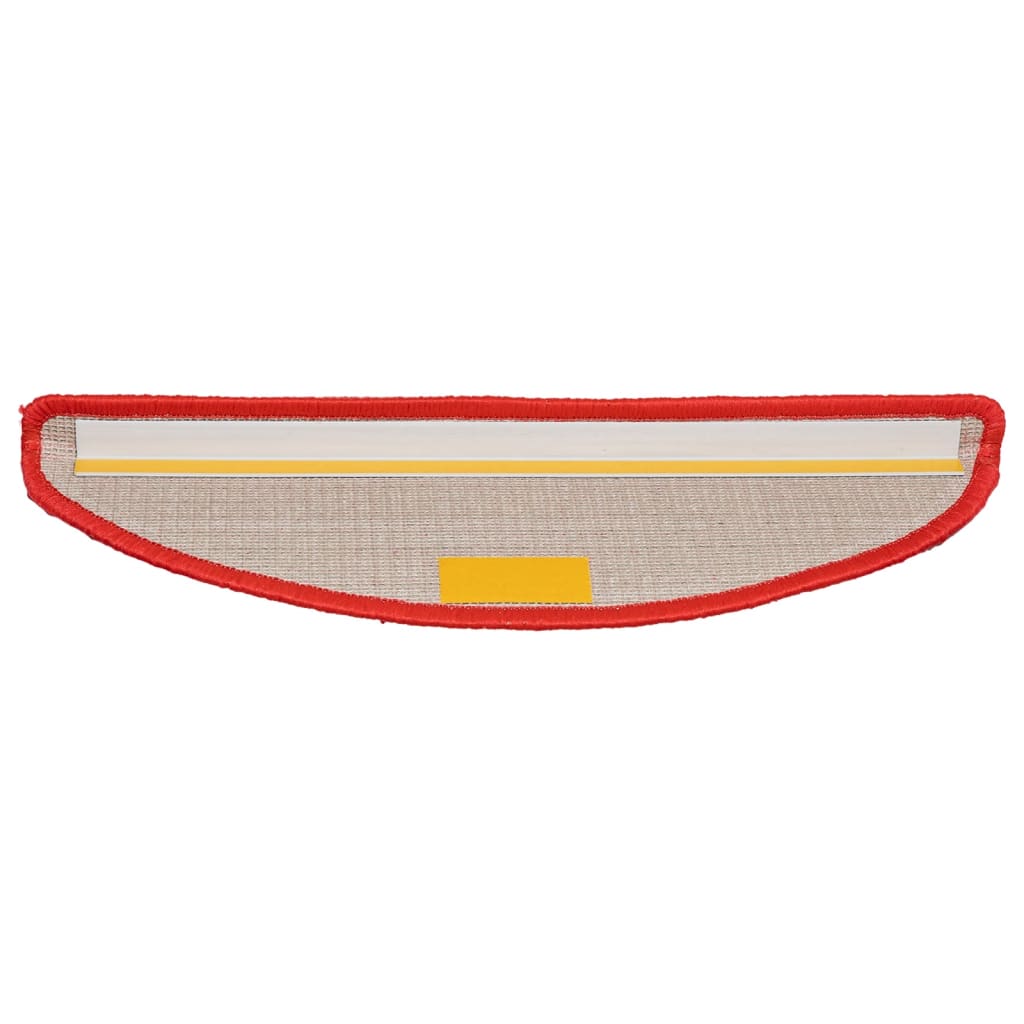 Tappetini per scale 15 pz 56x17x3 cm rossi semicircolari 133899