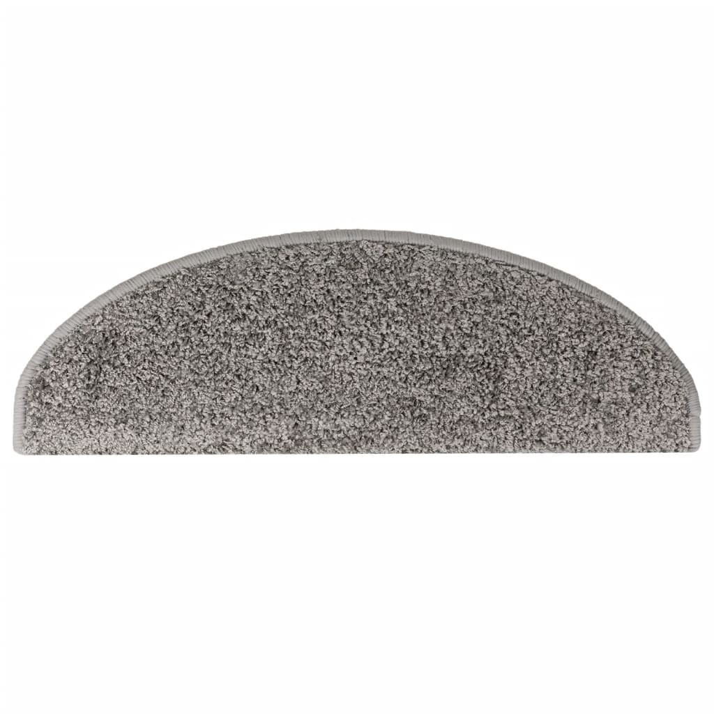 Tappetini per scale 15 pz 65x21x4 cm Grigio Semicircolari Grandi 133900