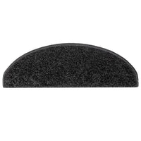 Tappetini per scale 15 pz 65x21x4 cm Nero Semicircolari Grandi 133901