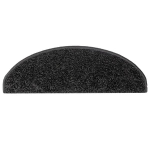 Tappetini per scale 15 pz 65x21x4 cm Nero Semicircolari Grandi 133901